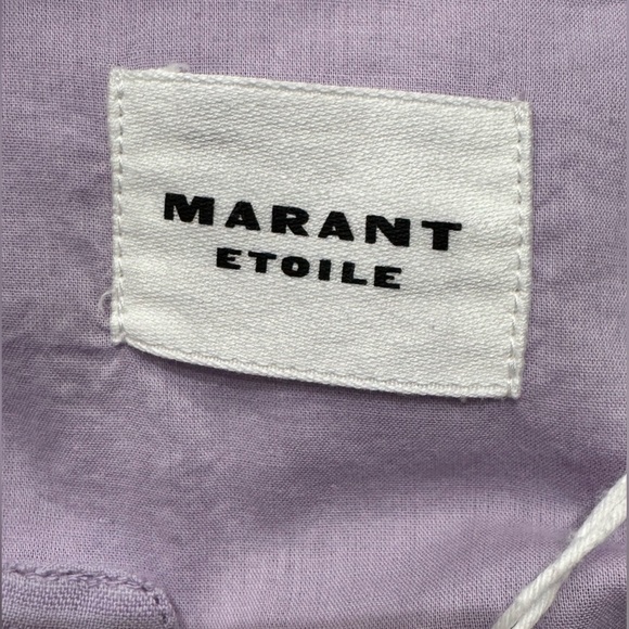 Isabel Marant Etoile Leonard Cotton Line Blouse Lilac NWT - Picture 10 of 12